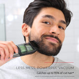 Remington Vacuum Beard Trimmer,13 Length and Style Settings with Adjustable Length Comb (2-18mm),Vacuum Trimmer for Beard, Mustache, and Stubble, Rechargeable Lithium Power, Washable, Removable Blades Remington