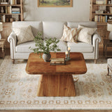 LITTLE TREE Vintage Solid Wood Coffee Table, 31.5" Square Coffee Table for Living Room, Classic Living Room Center Tables, Brown Modern Design Home Furniture LITTLE TREE