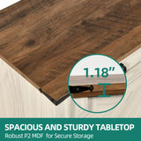 YITAHOME Farmhouse Console Table with 2-Door & 2 Drawers Cabinet, Coffee Bar, Table with Storage Shelf, Sofa Tables Buffet Sideboard for Kitchen, Entryway, Hallway, Dining, Living Room YITAHOME