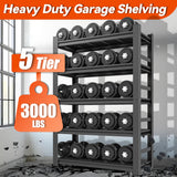 Notmise Garage Shelving Units and Storage, Heavy Duty Storage Shelves Adjustable Tall Shelf Steel Shelving for Industrial, Warehouse, Basement Notmise