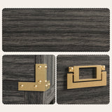 IRONCK 36" Bathroom Vanity with Sink, Wood Bathroom Vanity with Motion Sensor Light, Freestanding Bathroom Cabinet with 2 Drawers & Open Shelf, Easy Assembly, Walnut IRONCK