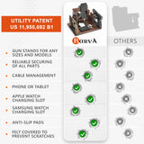 BarvA 2 Adaptive Wood Gun Racks Phone Docking Charging Station Gifts for Men Dad Birthday Ideas Nightstand Organizer Charging Dock Watch Charging Stand Wallet Key Gadget Device Bedroom Bedside Holder BarvA