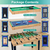 12-in-1 Game Table - 48" Combo Game Table, Ping Pong Table, Foosball Table, Air Hockey Table, Pool Table - Sports Arcade Games with Accessories - Ideal for Game Rooms and Family Game Nights! Rioloiuy