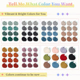 Coopay Yarn for Crocheting, 12 Premium Wool Yarns - 98% Wool 2% Cotton, 1.76oz, 164yds - Crochet Yarn for Clothes, Scarves, Blankets, Shawls (Multicolor) Coopay