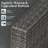 5 Pieces Outdoor Patio Furniture Set, Patio Sectional Furniture Set, All-Weather Wicker Rattan Patio Conversation Set with Washable Thick Cushions and Coffee Table, Outdoor Patio Sofa Couch Set, Grey May in Color