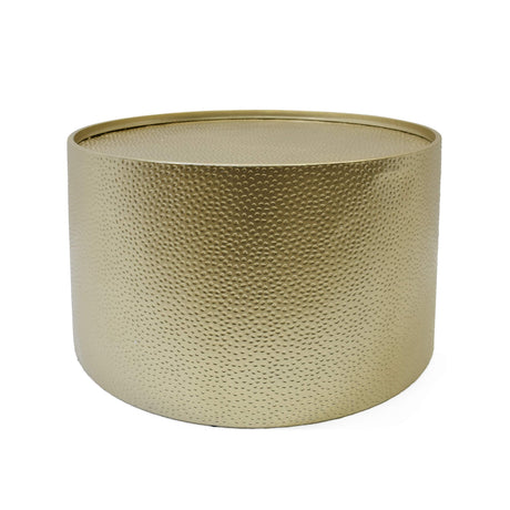 Christopher Knight Home Rache Modern Round Coffee Table with Hammered Iron, Gold, 26. 00” L x 26. 00” W x 17. 00” H Christopher Knight Home