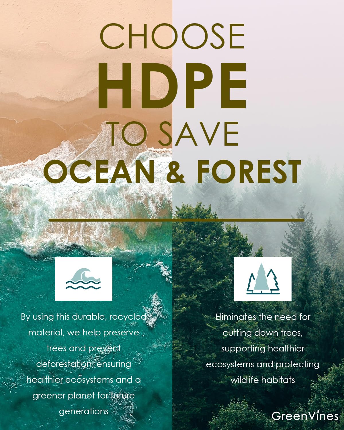 GREENVINES 5-Piece Patio-Dining-Set | HDPE Plastic | Outdoor Table and Chairs Sets for 4 | Patio Furniture | All Weather | Umbrella Hole | for Backyard Poolside Garden | Grey GREENVINES