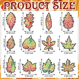 WinnerWhy 36 Sets Maple Diamond Painting Ornaments DIY Gem Window Art Sun Catcher Kits Gemstone Diamond Art Craft and Crafts with Ropes for Holiday Party Decor WinnerWhy