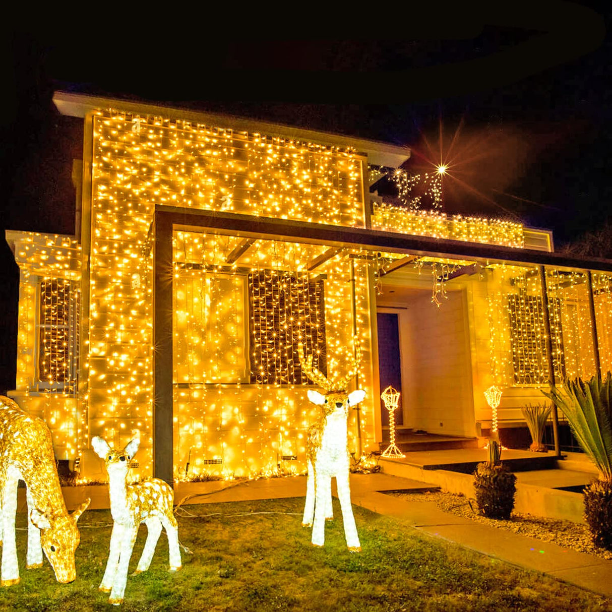 JMEXSUSS 168FT 600 LED Christmas Lights Outdoor Waterproof 8 Modes Indoor Christmas String Lights Warm White Christmas Tree Lights Plug in for Room Bedroom Wedding Party Holiday Decorations. JMEXSUSS