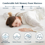 UACEO Twin Mattress, 6 Inch Memory Foam Mattress in a Box, Fiberglass Free Twin Size Mattresses for Pressure & Pain Relief, Soft and Comfortable UACEO