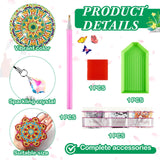 Yeaqee 8 Pcs Diamond Art Bookmarks Mandala Diamond Painting Art Kits for Adults Book Lovers DIY Acrylic Crystal Pendant Bookmark Beginners Home Office Painting Reading Present Yeaqee