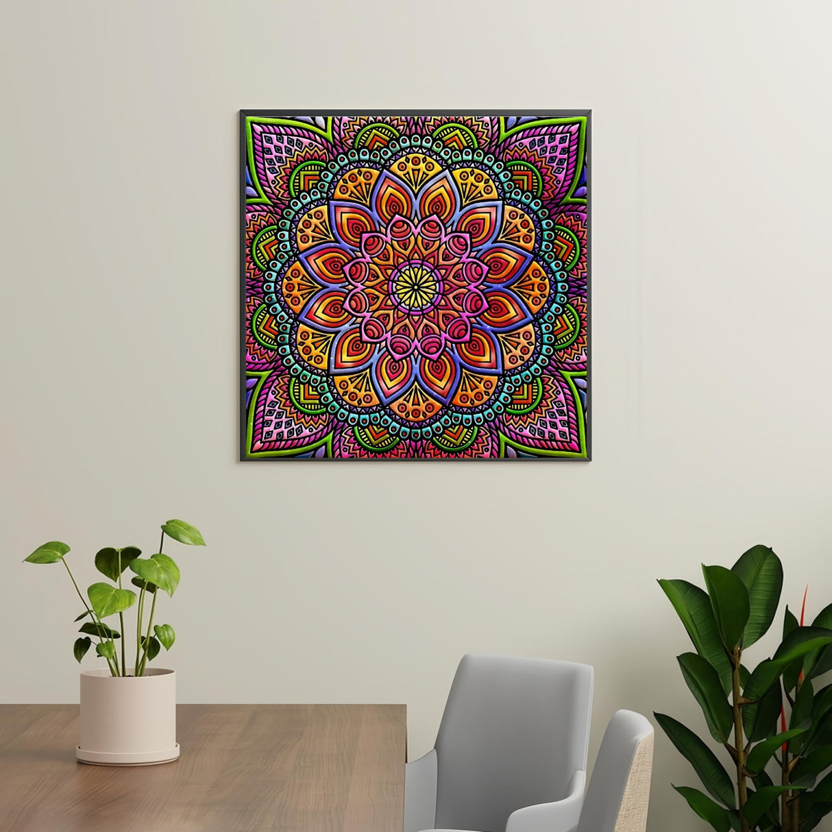 Diamond Paintings Kits for Beginners,Full Round Drill Diamond Arts Kits for Adults,Mandala Flower Paint by Diamond,5D DIY Diamond Painting Dot Gem Art, for Home Wall Decor 13.8x13.8 Inch GXGLLPZBY
