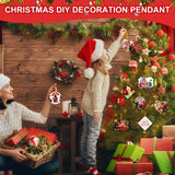 Jenaai 48 Pcs Sublimation Ornament Blanks 2.95 Inch Christmas Double Sided Sublimation Blank Pendants with Rope MDF Heat Transfer Disc Blanks for Party Xmas Tree Decorations and DIY Crafts, 4 Shapes Jenaai