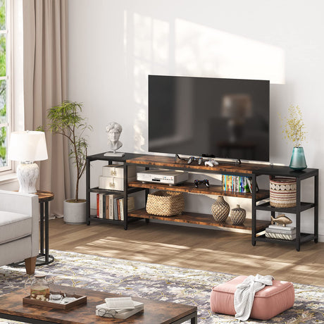 Tribesigns 78 Inch TV Stand for TVs up to 85 Inch, Media Entertainment Center Console Table, Industrial 3-Tier TV Console Table with Storage Shelves for Living Room, Entertainment Room Tribesigns
