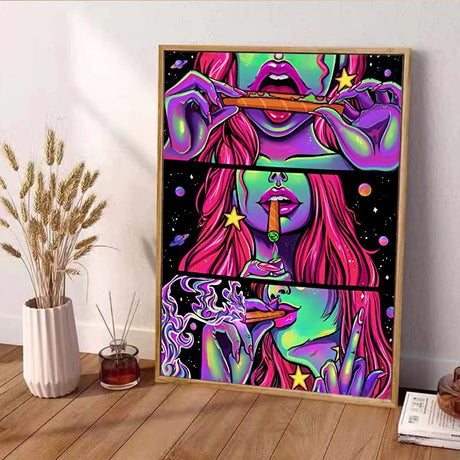 Toulideifaria Diamond Art 5D Diamond Painting Kit Gem Art Kits for Adults Wall Decoration Crafts 12x16inch(Cool Girl) Toulideifaria