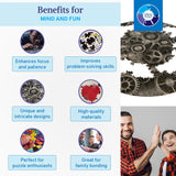 Jigsaw Puzzles for Adults 1000 Pieces Hard Puzzles for Adults and Kids - Unique Round Puzzle - Difficult Near Impossible Black and White Puzzles Fun Gear Puzzle by Spyglass Puzzles Spyglass Puzzles