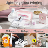 Phomemo Bluetooth Thermal Shipping Label Printer, 2025 Upgrade 4x6 Desktop Thermal Label Printer for Shipping Packages/Small Business/Office/Home, for Amazon, Ebay, Shopify, Etsy, UPS, FedEx - Pink Phomemo