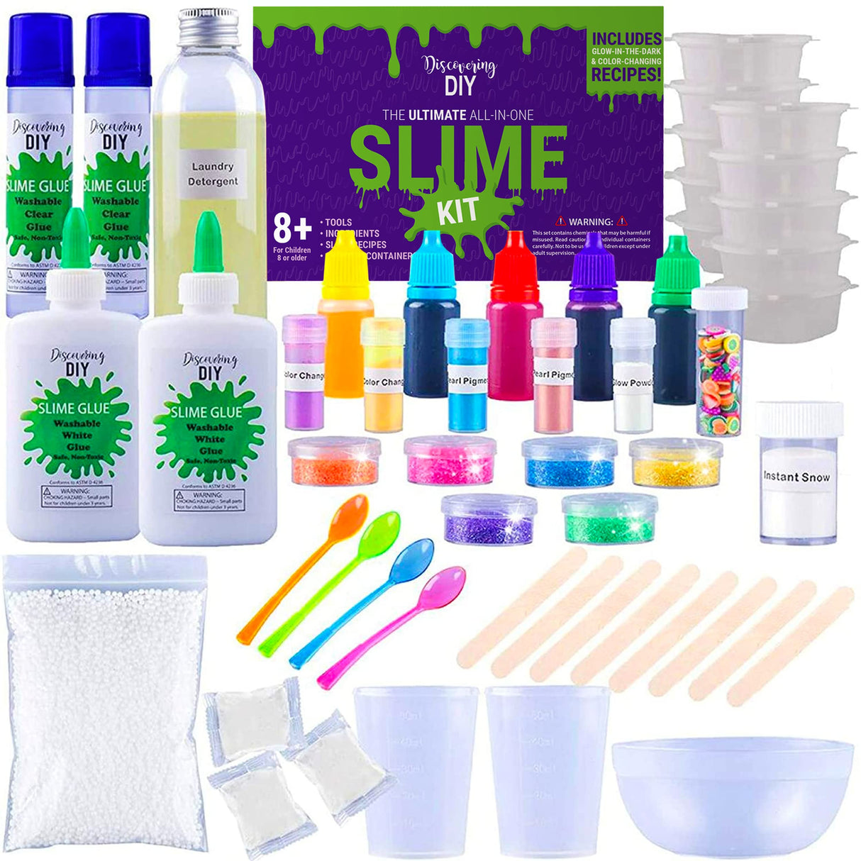 Discovering DIY Slime Kit for Girls and Boys - 52-Piece Slime Making Kit for Kids w/Craft Supplies - Makes Unicorn, Cloud, Butter, Galaxy, Mermaid and Slime for Kids Discovering DIY