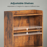 AOGLLATI Tall Night Stand Set of 2, Nightstand with Charging Station and LED Lights, Rustic Brown Bedside Table with Bookshelf, 3 Drawers and Open Shelves, Modern End Side Table for Bedroom AOGLLATI