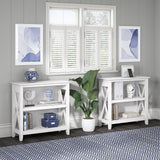 Bush Furniture Key West Small 2-Shelf Bookcase in Pure White Oak Bush Business Furniture