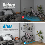 Suchtale 2 Bike Rack, Bicycle Rack, Bike Storage Rack for Garage, Gravity Bike Stand, Indoor Bike Organizer, Floor Vertical Bicycle Holder, Adjustable Wall Mount Cycle Hanger for Road Mountain Bikes Suchtale