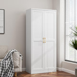 71" Kitchen Pantry Storage Cabinet,White Tall Storage Cabinet With Doors and Shelves,Metal Food Pantry Cabinets for kitchen storage,Freestanding Cupboard for Dining Living Room,Assemble Required TIMELESS PIECES