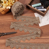 CABODYALS Metallic Glitter Gold Flower Lace Trim Embroidery Wavy Edge Applique Tassel Rose Floral Embroidered Fabric Polyester Ribbons Bulk for Sewing Making Decor Embellishment DIY Crafts Supplies CABODYALS