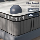 DIFAME Full Size Mattress 10 Inch, Gel Memory Foam Hybrid Firm Full Bed Mattress in a Box with Independent Pocket Spring, Pressure & Back Pain Relief, Edge Support, 100-Night Trial, CertiPUR-US DIFAME