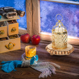 Peohud Set of 3 Wood Risers for Display, Farmhouse Wooden Pedestal Stand, Rustic Stool Plant Pot Holder, Beaded Display Riser for Tiered Tray Home Kitchen Counter Table Decor, 9.5/6/4 Inches Peohud