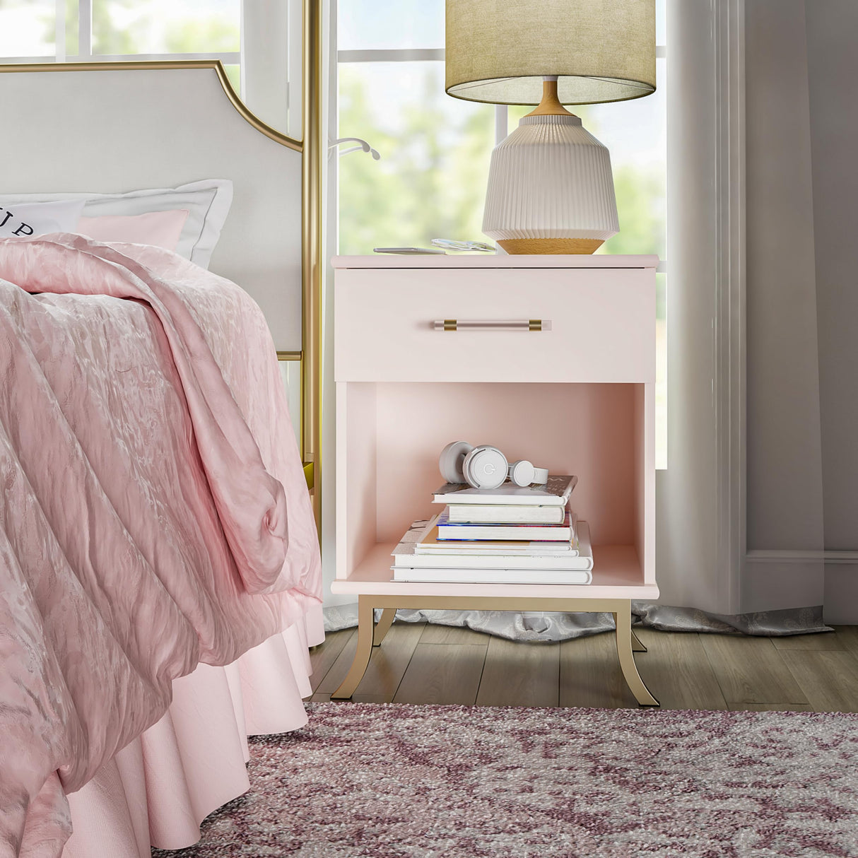 Little Seeds Monarch Hill Clementine Nightstand, Pale Pink Little Seeds