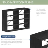 Modern 8-Drawer Dresser with Spacious Storage,Sturdy Wood Frame, and Large Capacity Drawers, Dressers for Bedroom, Home Organization Storage for Living Room or Hallway, Black Techni Home