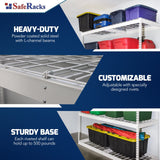 SafeRacks Garage Shelving Unit - Storage Shelf That Holds 500 Pounds Per Shelf Rack - All Steel Shelves for Storage - Easy to Assemble Shelving Storage, Garage Shelf, White (24" x 72" x 84") SafeRacks