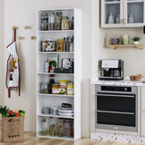 FOTOSOK 6-Tier Open Bookcase and Bookshelf, Freestanding Display Storage Shelves Tall Bookcase for Bedroom, Living Room and Office, White FOTOSOK