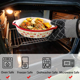 Peohud 3 Pack Ceramic Baking Dishes, 50 Oz Large Casserole Dish for Oven, Oval Au Gratin Pans, Porcelain Bakeware Set Lasagna Pans for Cooking, Cake Dinner, Kitchen, 10 x 7.9 x 2.6 Inches Peohud