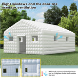 EROMMY 30x20x13 FT Large White Inflatable Nightclub, Blow Up Party Tent Portable with 1100W Blower, Disco Night Club Tent for Adult Birthday Party Business Rental EROMMY