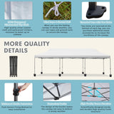 EROMMY 10' x 30' Pop Up Canopy Tent, Commercial Instant Canopy Heavy Duty with Roller Bag, 8 Sand Bags, 8 Wind Ropes & Ground Nails, Outdoor Canopies for Party Festival Event Wedding Camping EROMMY