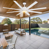 YITAHOME 72 Inch Ceiling Fans with Lights and Remote Control for Indoor/Covered Outdoor, Reversible Quiet DC Motor, 8 Blades with 6 Speed, Modern Ceiling Fans for Living Room -White YITAHOME