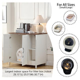 FOREST GRAVITY Cat Litter Robot Enclosure,for Placing Litter Robot 3/4,Power Outlet and Dog-Proof Shelf for Litter Robot Cabinet,Litter Collector for Automatic Litter Box Enclosure,Antique White FOREST GRAVITY