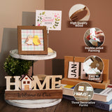 GAGILAND 48 Pcs Christmas Tiered Tray Decor Interchangeable Seasonal Home Decor Wooden Signs 17 Themes Thanksgiving Tiered Tray Decorations Set Year Round Holiday Decoration for Home GAGILAND