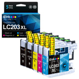 E-Z Ink Pro LC203 Compatible Ink Cartridges Replacement for Brother LC203XL LC201 LC201XL to use with MFC-J480DW MFC-J880DW MFC-J4420DW MFC-J680DW MFC-J885DW (Black, Cyan, Magenta, Yellow, 5 Pack) E-Z Ink Pro