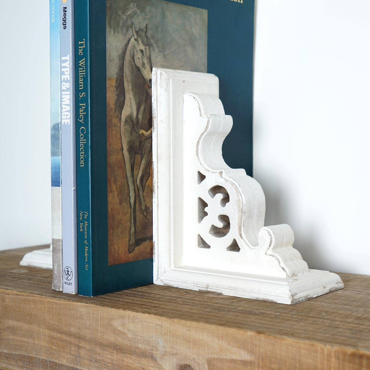 American Art Decor Wood Bookends - Shelf Decor & Wall Decor for Living Room, Bathroom, Bedroom, & Office - Home Decor & Shelf Accents (Natural Set of 2, 7.75"x 5.8"x 3.8") American Art Decor