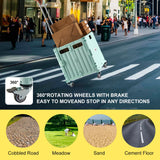 MACOPRO Folding Utility Cart Portable Rolling Crate Handcart Shopping Trolley Collapsible Tool Box, with Lid, Basket on 4 Rotate Wheels, for Grocery, Office, Teacher, Travel Shop Move Luggage (Green) MACOPRO