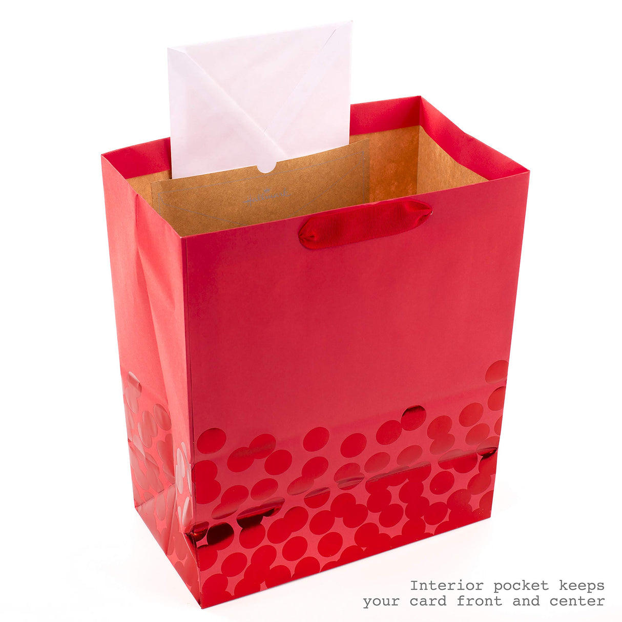 Hallmark 13" Large Gift Bag with Tissue Paper (Red Foil Dots) for Christmas, Father's Day, Birthdays, Graduations, Valentines Day, Sweetest Day or Any Occasion Hallmark