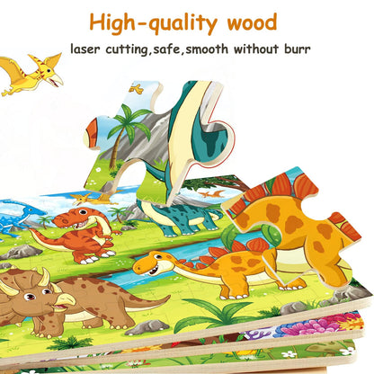 Puzzles for Kids Ages 4-6 4-8, Wooden Jigsaw Puzzles 48-60 Pieces for Toddler Children Learning Educational Puzzles 4 5 6 7 8 Year Toys for Boys and Girls (6 Puzzles)