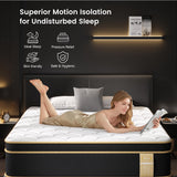 LETMOON Firm King Size Mattress, 16 Inch Gel Memory Foam Hybrid Mattress King Bed in a Box, Pressure & Pain Relief, CertiPUR-US, Individual Pocket Spring, Edge Support LETMOON