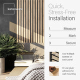 Kansoware Two Acoustic Wood Wall Veneer Slat Panels - Natural Oak | 94.49 x 12.6" Each | 16.54 sq ft. Coverage | Use for Soundproof Paneling, Interior Design, Outdoor Space, Van Restorations Kansoware