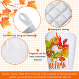 20 Pieces Blank Sublimation Oven Mitts Set Include Blank Sublimation Heat Resistance Oven Gloves and Blank Sublimation Pot Holders for DIY Kitchen Dining Room Accessories Patelai