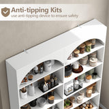 Gyfimoie 70.8’’ Tall Bookshelf and Bookcase, 7-Tier Double Wide Bookcase Modern Large Open Display Shelves with Curved Baffle for Home Office Living Room (White) Gyfimoie