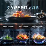 FIREGAS Range Hood 30 inch Wall Mount with Ducted/Ductless Convertible, 450 CFM Stainless Steel Chimney-Style Kitchen Hood, Over Stove Vent Hood with 3 Speed Fan, LED Light, Charcoal Filters FIREGAS