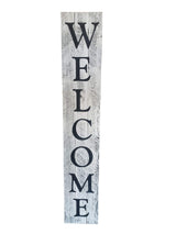 Rockin' Wood Indoor Outdoor Welcome Sign 5 Foot Vertical Rustic Reclaimed Wood Farm House Style for Front Door or Porch, White with Black Lettering Rockin' Wood